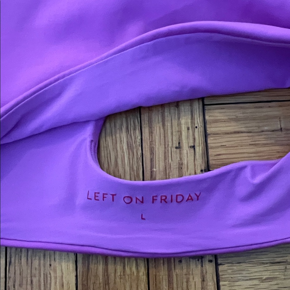 Left on Friday One-Shoulder Pink Offshore Bikini Top Size L - Picture 6 of 6